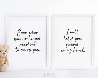 Quote Wall Art, Hold You Forever Print Set, Nursery Quote, Nursery Wall Art, Printable Wall Art, Nursery Wall Decor, Farmhouse Home Decor