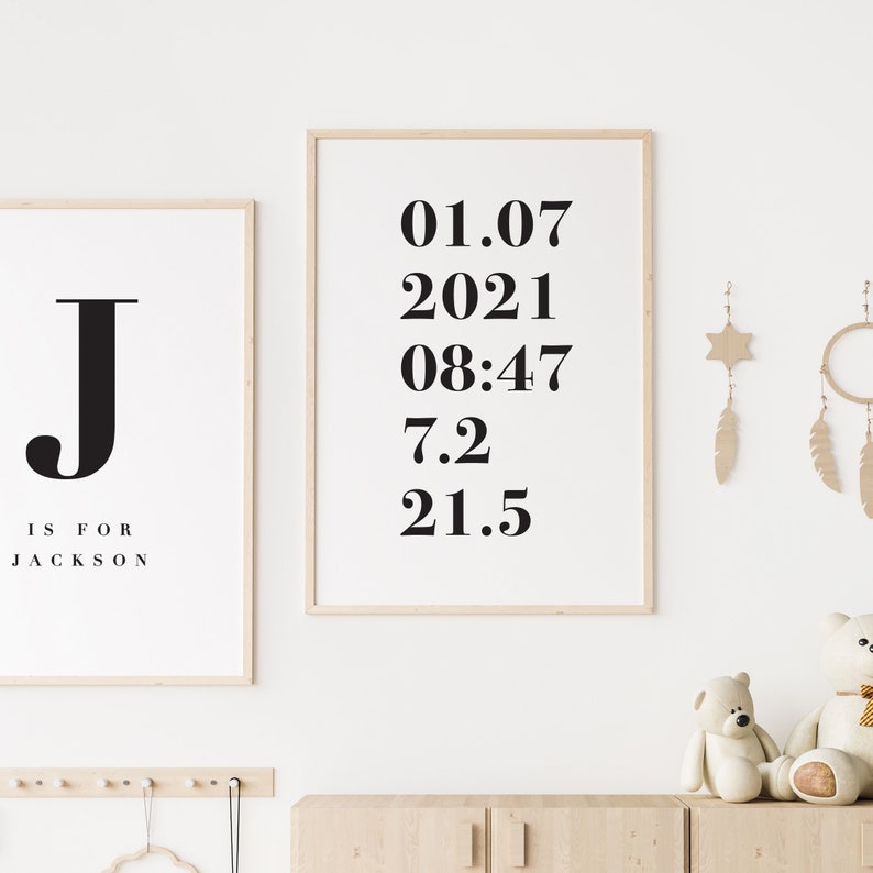 Birth Stats Print Baby Stats Print Baby Stats Poster Modern Etsy Canada