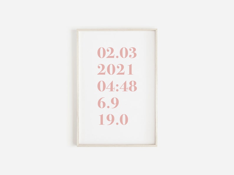 Birth Stats Print Baby Stats Print Baby Stats Poster Modern Etsy Canada