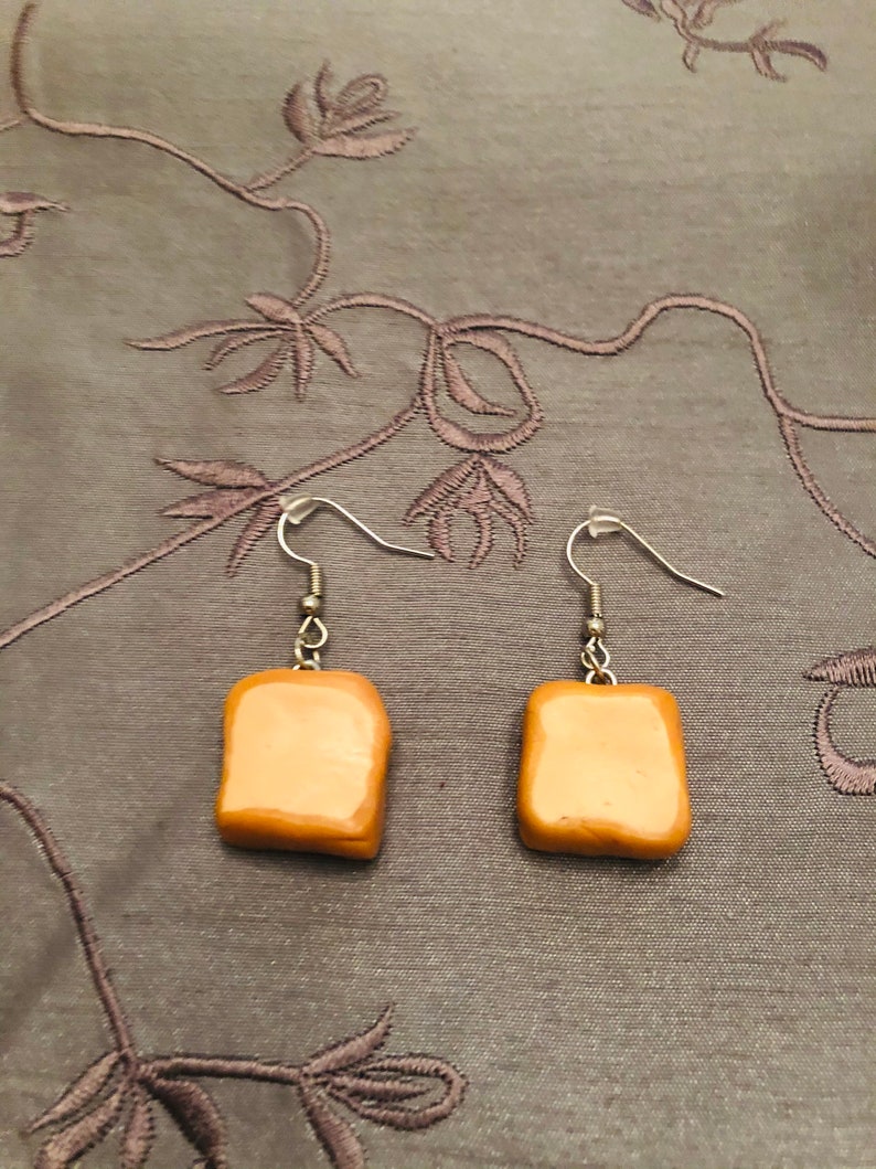 Bread Slice Earrings Handmade Clay Earrings