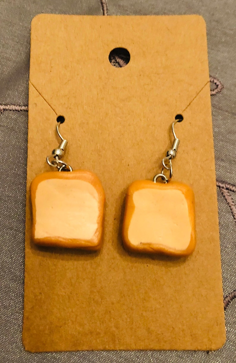 Bread Slice Earrings Handmade Clay Earrings