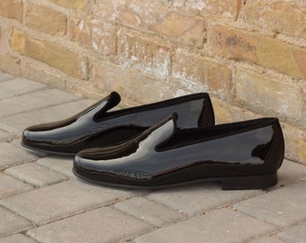 Patent Leather Slippers Loafers by May Anthony