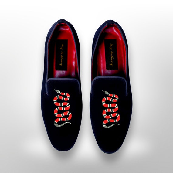 Scarlet Embroidered Slippers Loafers by May Anthony