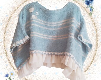 Accogliente maglione lavorato a mano * Pullover da donna morbido e adorabile * Poncho elegante * Bel regalo fatto a mano da sweetsmelling.gr