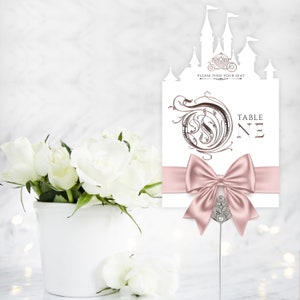 Número de mesa de boda de Érase una vez, nombre, forma de castillo, princesa, corte láser, cuento de hadas, a medida, papelería