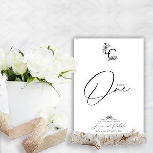 Monochrome Moments Hochzeit Tischnummer, Name, schwarz, weiß, floral, modern, elegant, Logo, rustikal, individuell, Briefpapier