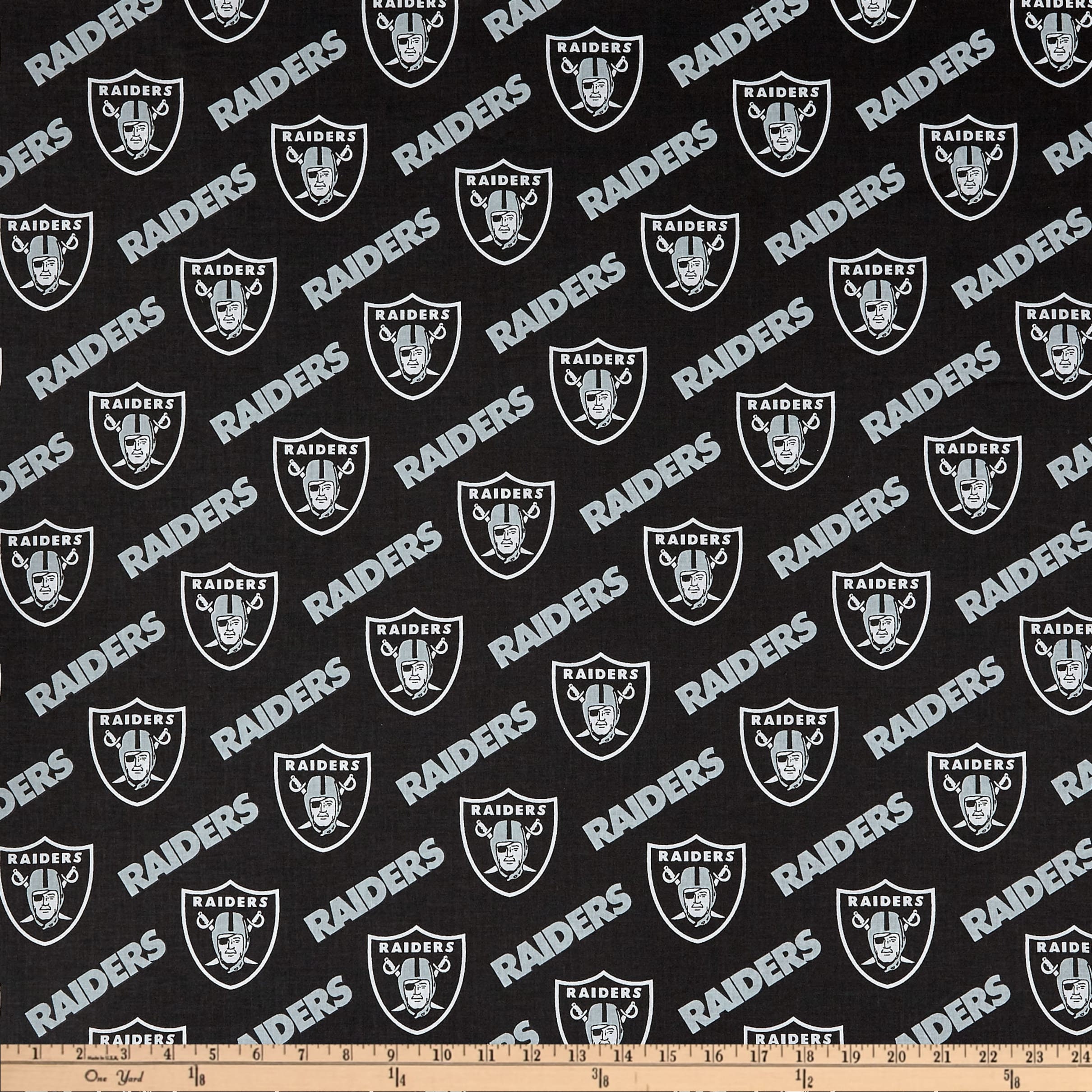 Las Vegas Raiders Fabric by the Yard All NFL Licensed Logo Etsy New