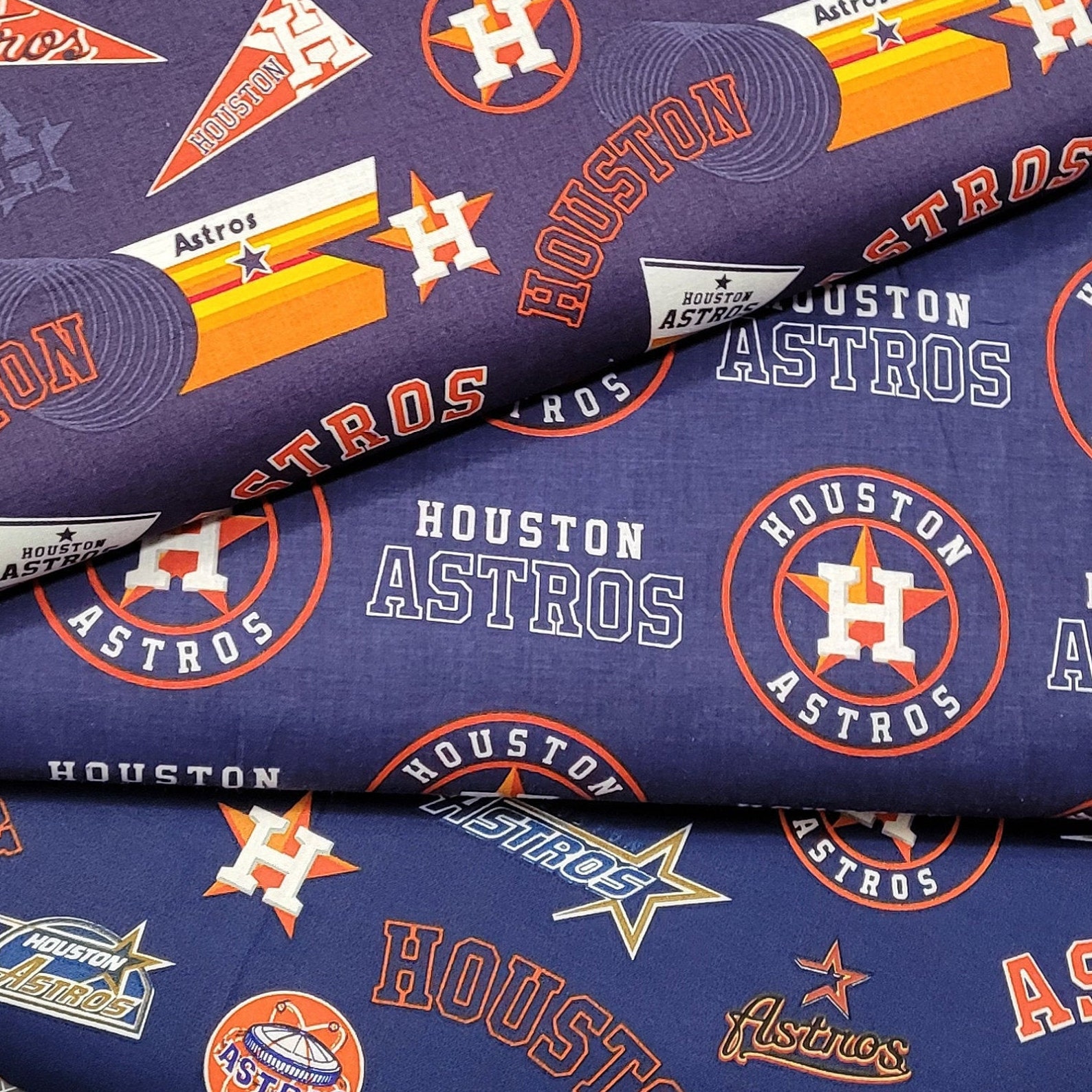 Houston Astros Fabric by the Yard MLB Logo Prints 100 Etsy
