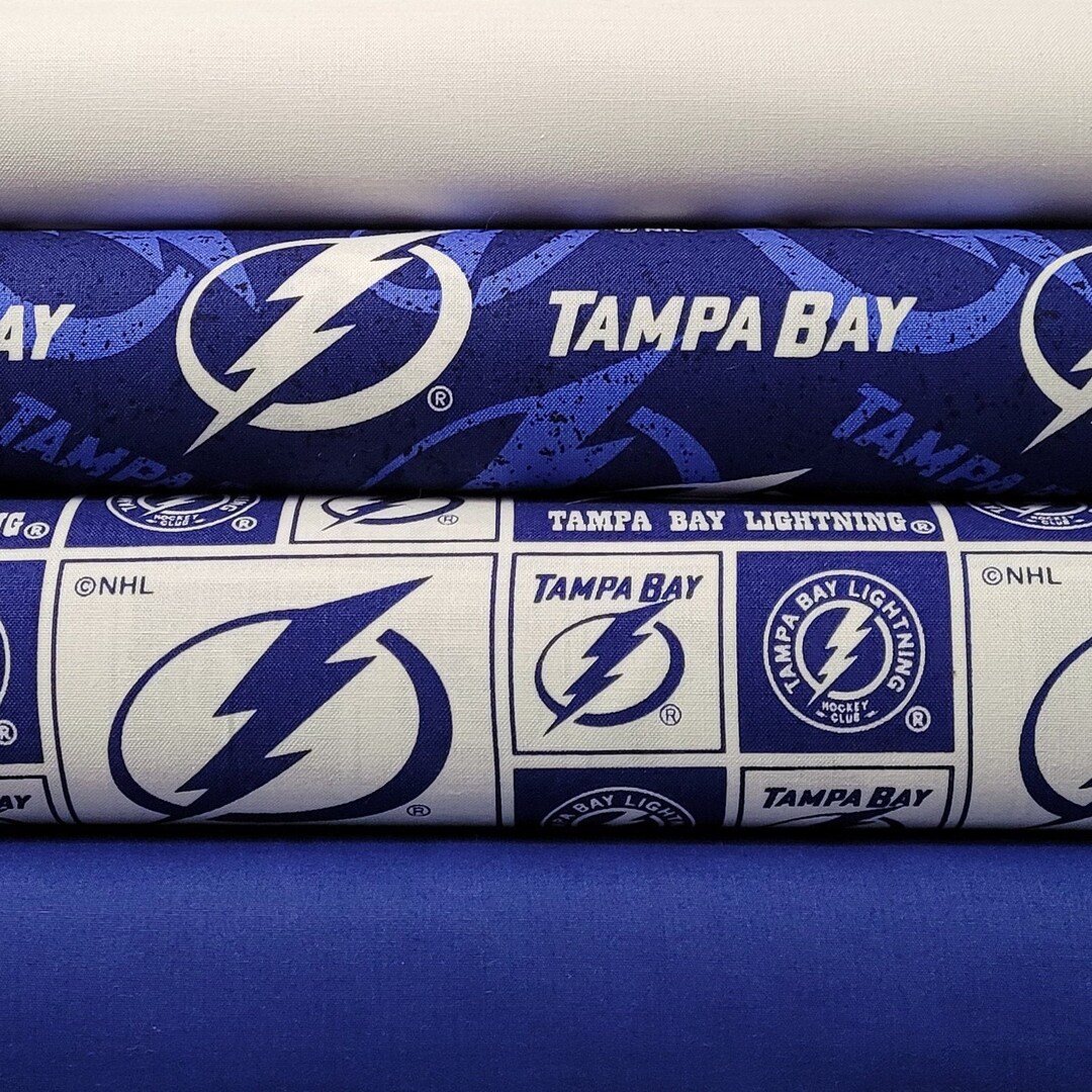 Tampa Bay Lightning Fabric by the Yard NHL Licensed Prints Etsy