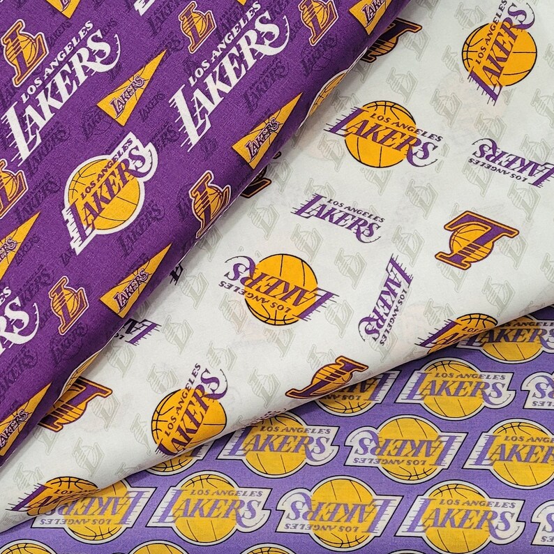 Lakers Fabric by the Yard NBA Pennant Vintage Logo Prints Etsy