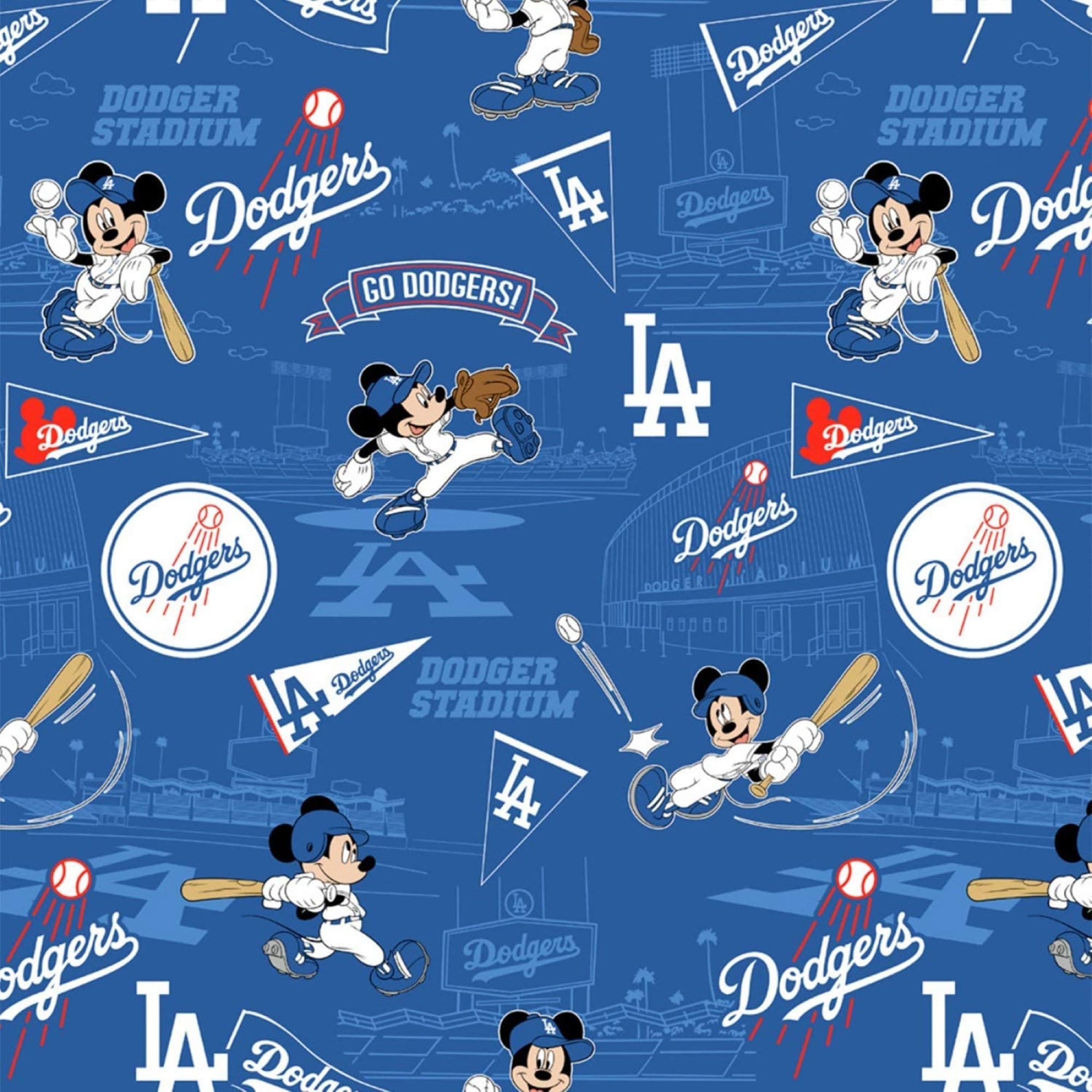 Dodgers Fabric by the Yard MLB Licensed Logo Prints 100 Etsy