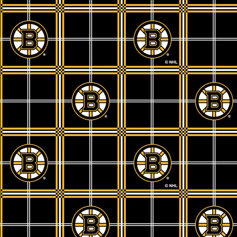 Boston Bruins Fabric by the Yard NHL Hockey Prints and Team - Etsy