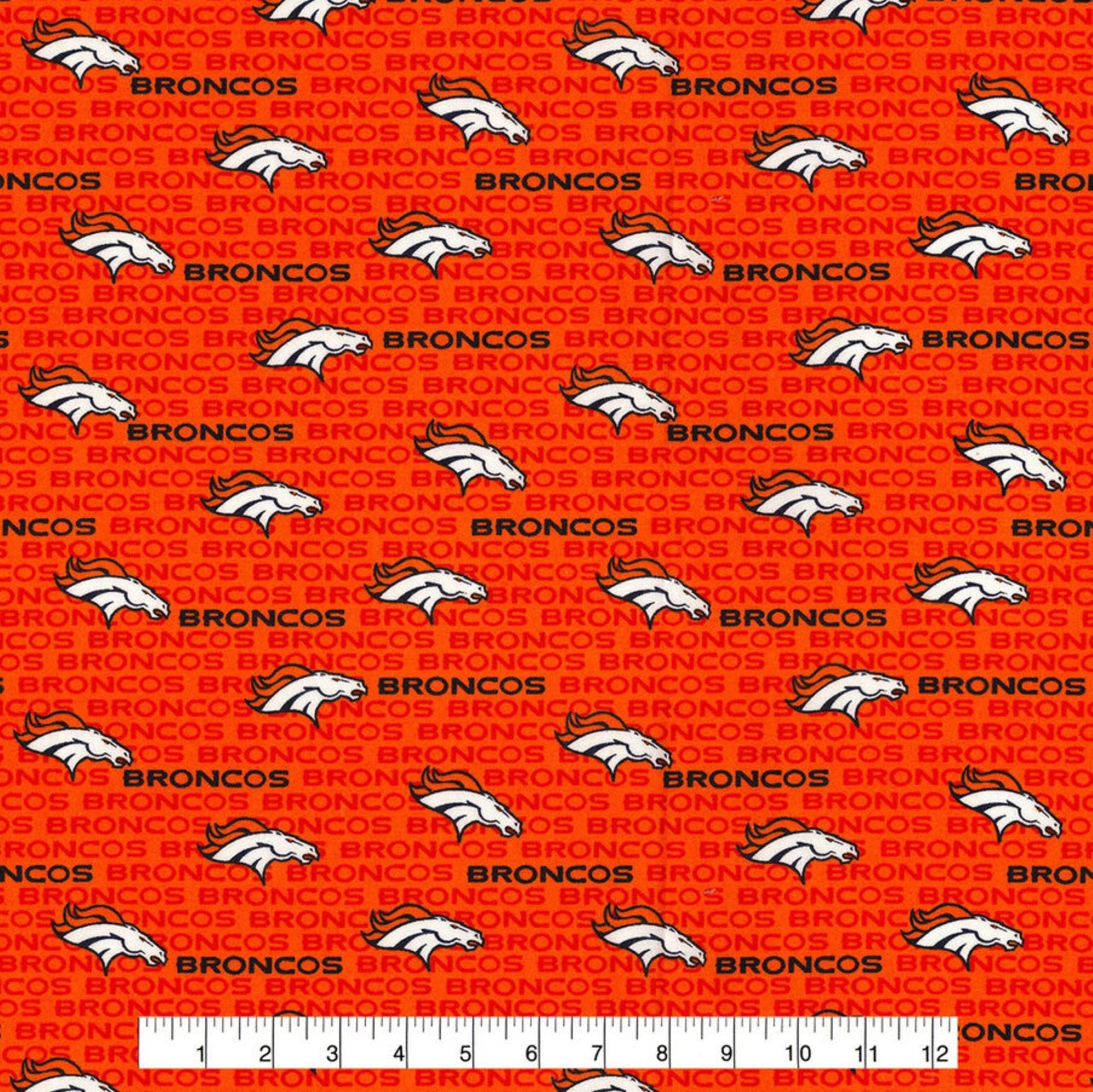 Denver Broncos Fabric by the Yard All NFL Licensed Logo Etsy