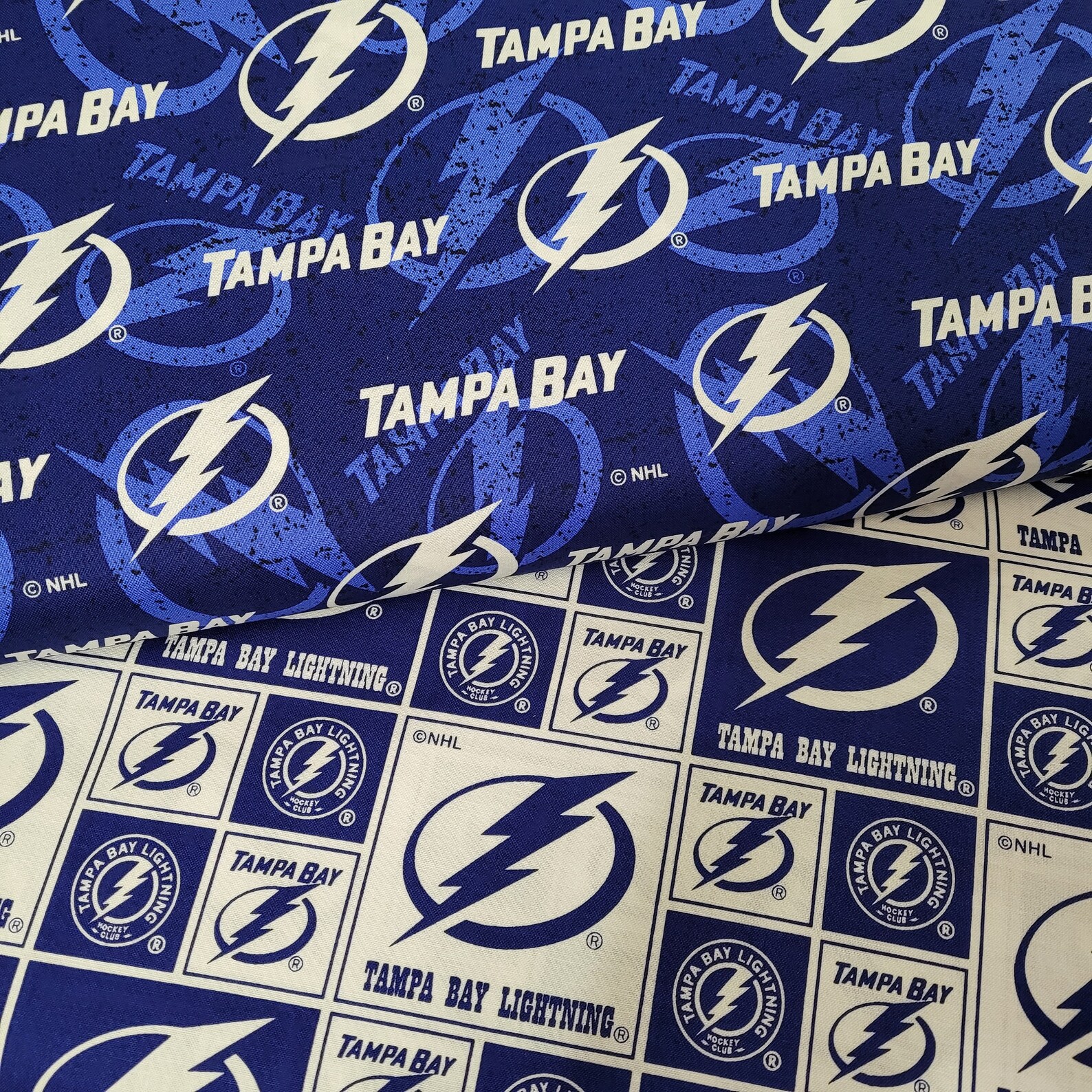 Tampa Bay Lightning Fabric by the Yard NHL Licensed Prints Etsy