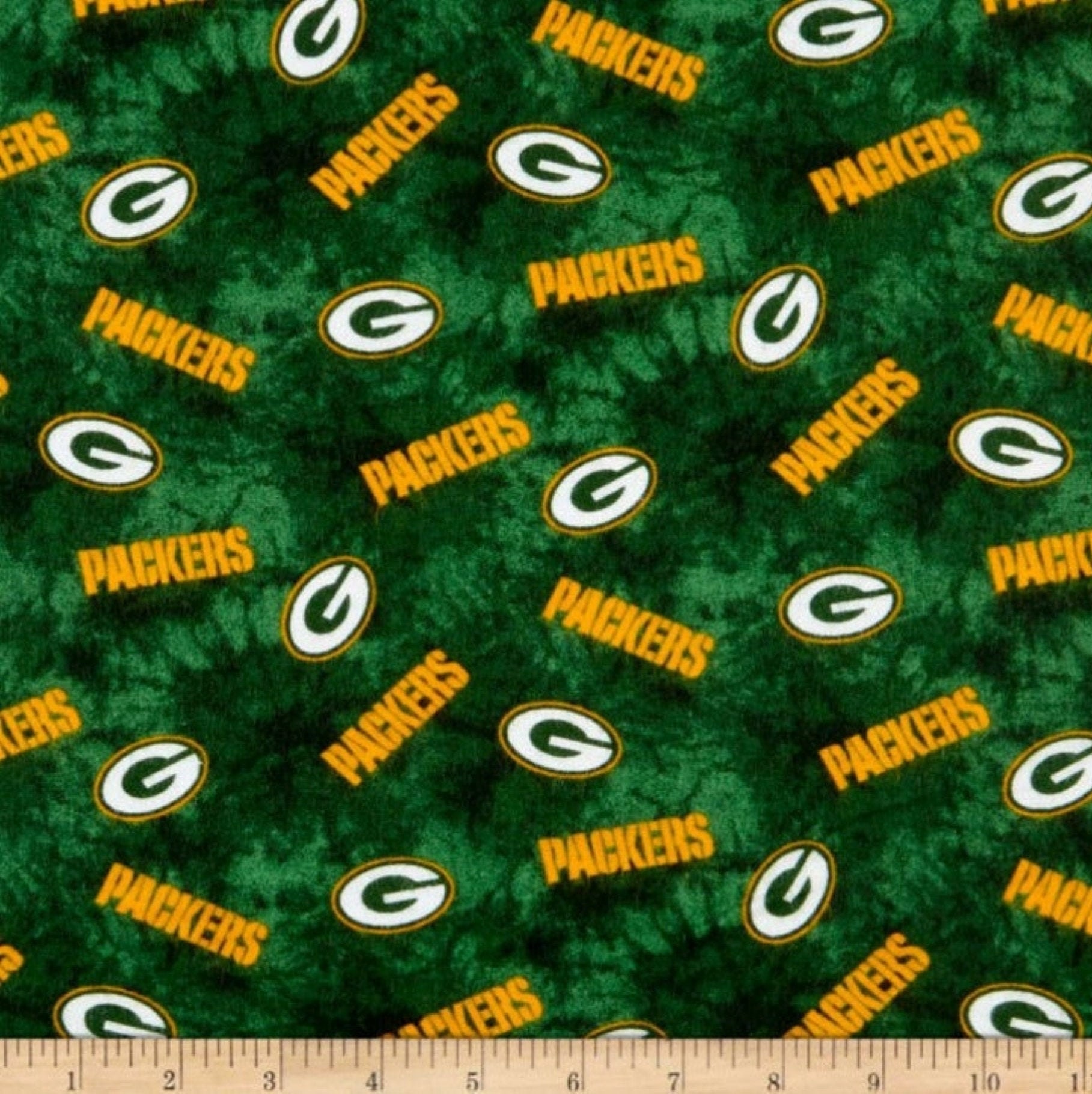 Green Bay Packers Fabric by the Yard All NFL Licensed Logo Etsy