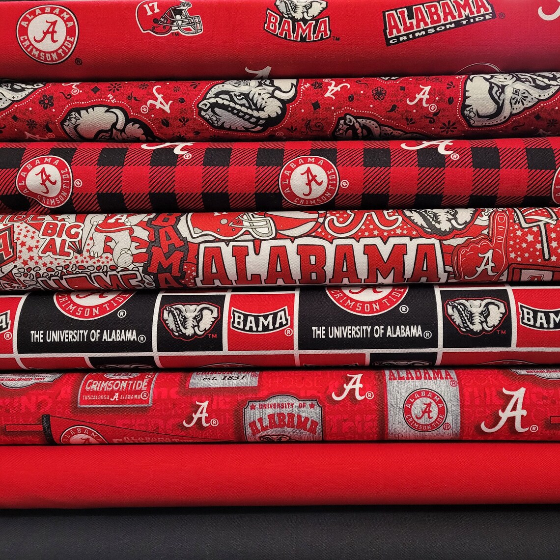 Alabama Crimson Tide Fabric by the Yard NCAA College Prints - Etsy