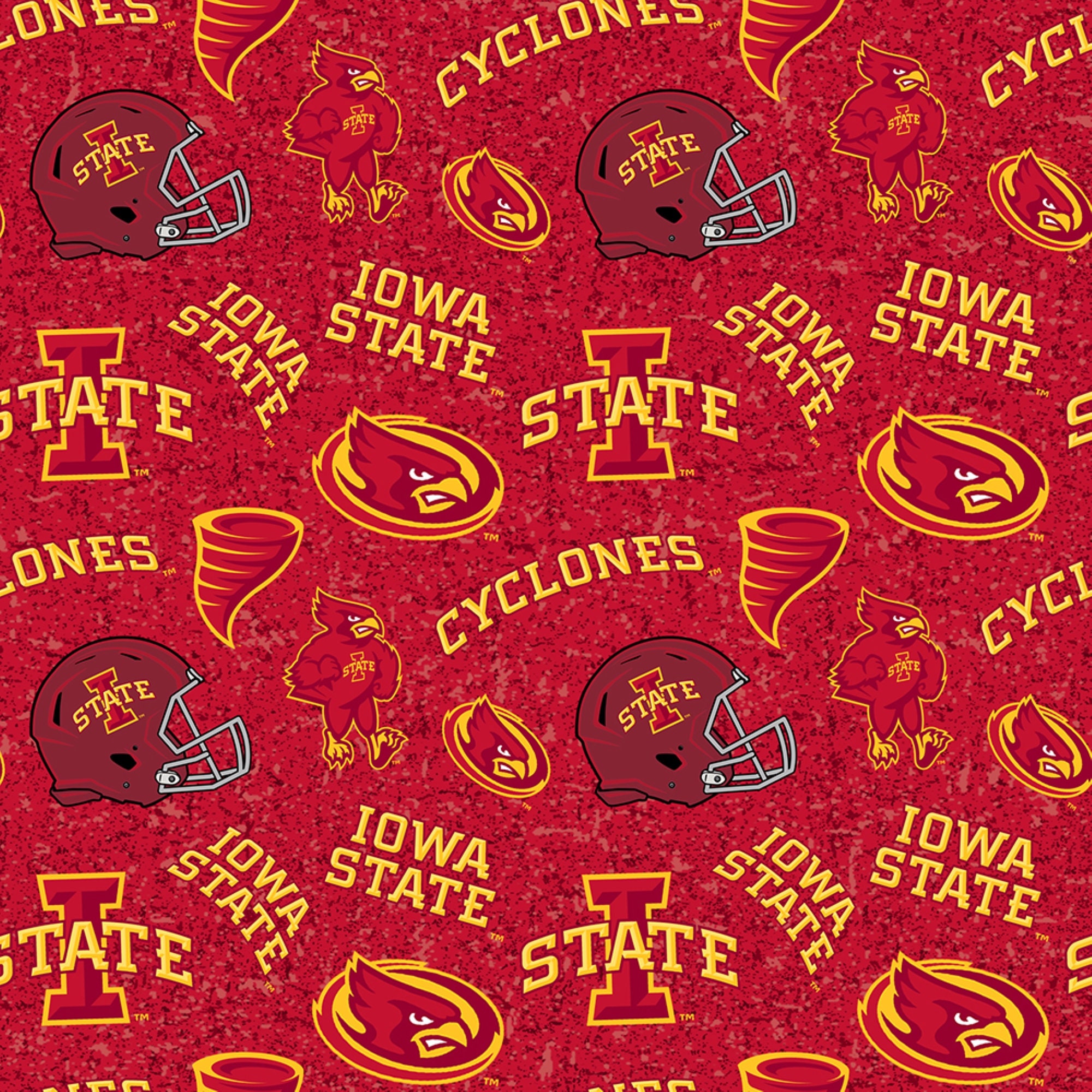 Iowa State Fabric By The Yard NCAA Tone on Tone Print 100 Etsy