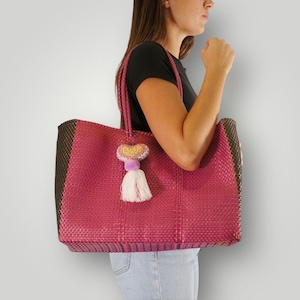 Mexican Handwoven Tote Bag / Beach, Bachelorette, Wedding, and Gift Bag for Women / Large Double Strap