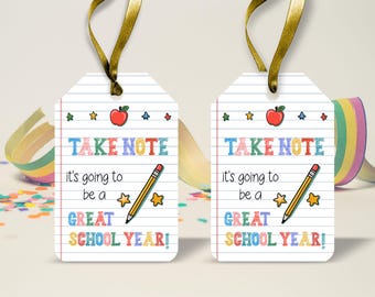 First Day of School Gift Tags, Printable Favor Tag (Digital Download)
