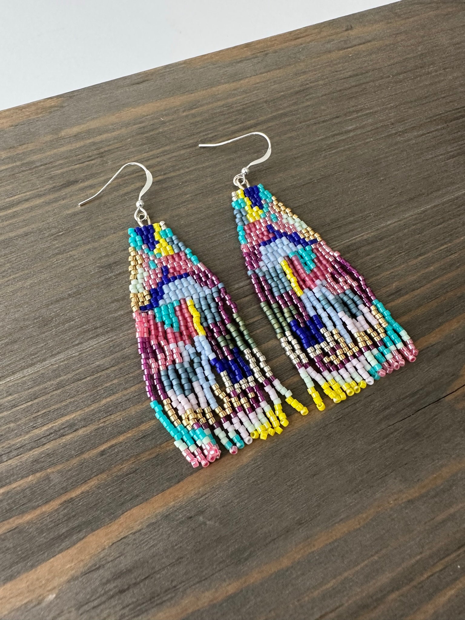 Etsy seed bead earrings discount