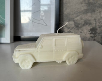 Car Shape Candle from Natural Vegan Soy Wax l SUV Automotive Vehicle l Whimsical Collectible Candle Artisan l Gift for Man l Boys