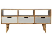 Media TV Unit 3 Drawers High Quality Mid-Century Modern Scandinavian Nordic Style Retro Design Minimalist