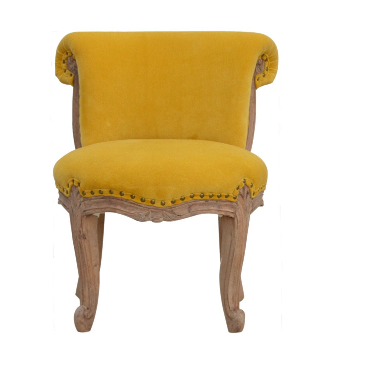 Mustard Chair with Velvet Studded Detail Upholstered Etsy