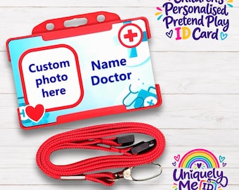 Children’s Doctor Roleplay Card Personalised Photo Novelty Pretend Play