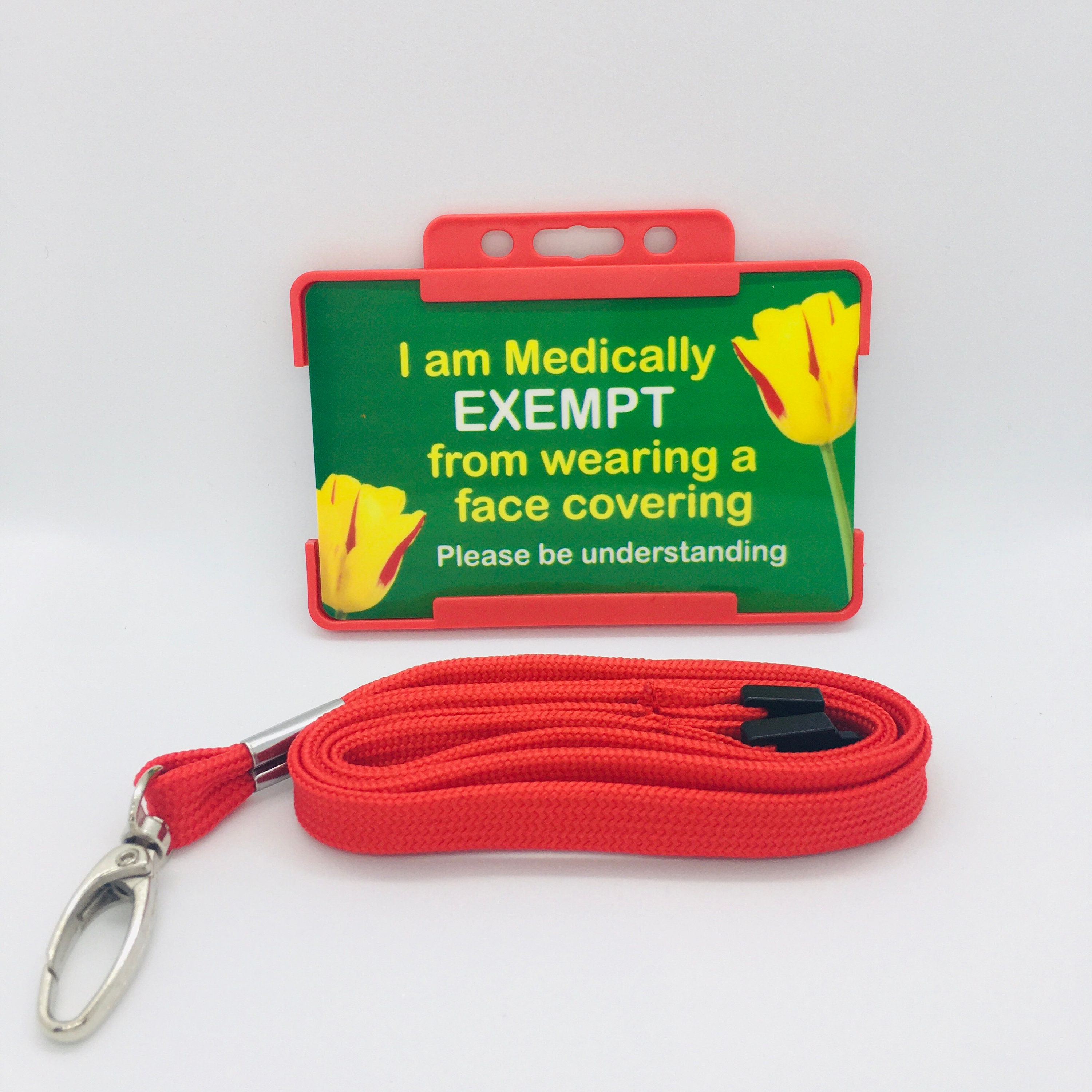Face Mask Exempt / Hidden Health Condition Card and Lanyard Etsy