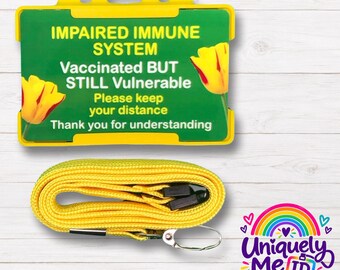 Hidden Disability Awareness Card and Lanyard - Impaired Immune System