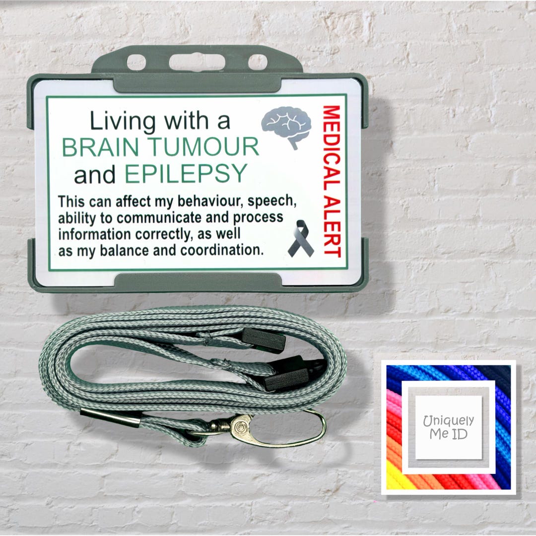Brain Tumour and Epilepsy Disability ID Awareness Card and Lanyard - Etsy