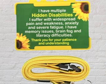 Hidden Health Condition Disability Card and Lanyard