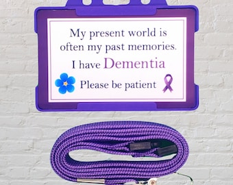 I have Dementia - Hidden Disability Awareness ID Card & Lanyard