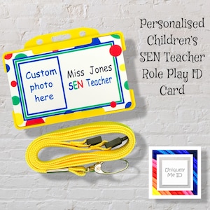 Tarjeta de juego de rol escolar para maestros de necesidades educativas especiales de niños, foto personalizada, juego de simulación novedoso