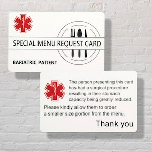 Karta zamówienia specjalnego menu dla pacjentów bariatrycznych / pomostowania żołądkowego