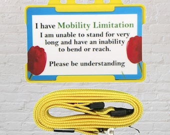 Mobility Limitation Disability ID Card and Lanyard