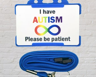 Autism Awareness Disability ID Card and Lanyard