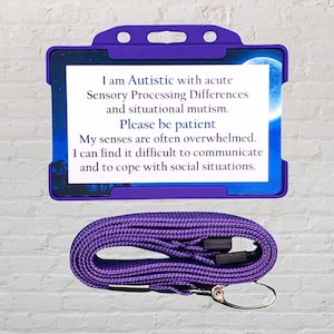 Tarjeta y cordón para autismo y trastorno del procesamiento sensorial