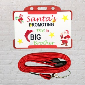 "Weihnachtsmann-Weihnachtsmann-Geschenk ""Big Brother"" Baby Ankündigungskarte und Schlüsselband."