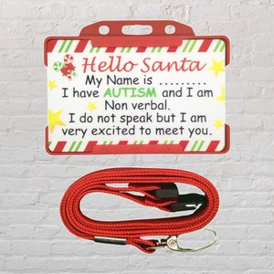 Personalisierte Weihnachtskarte für Autismus / Nicht verbales Bewusstsein Weihnachtsbesuch