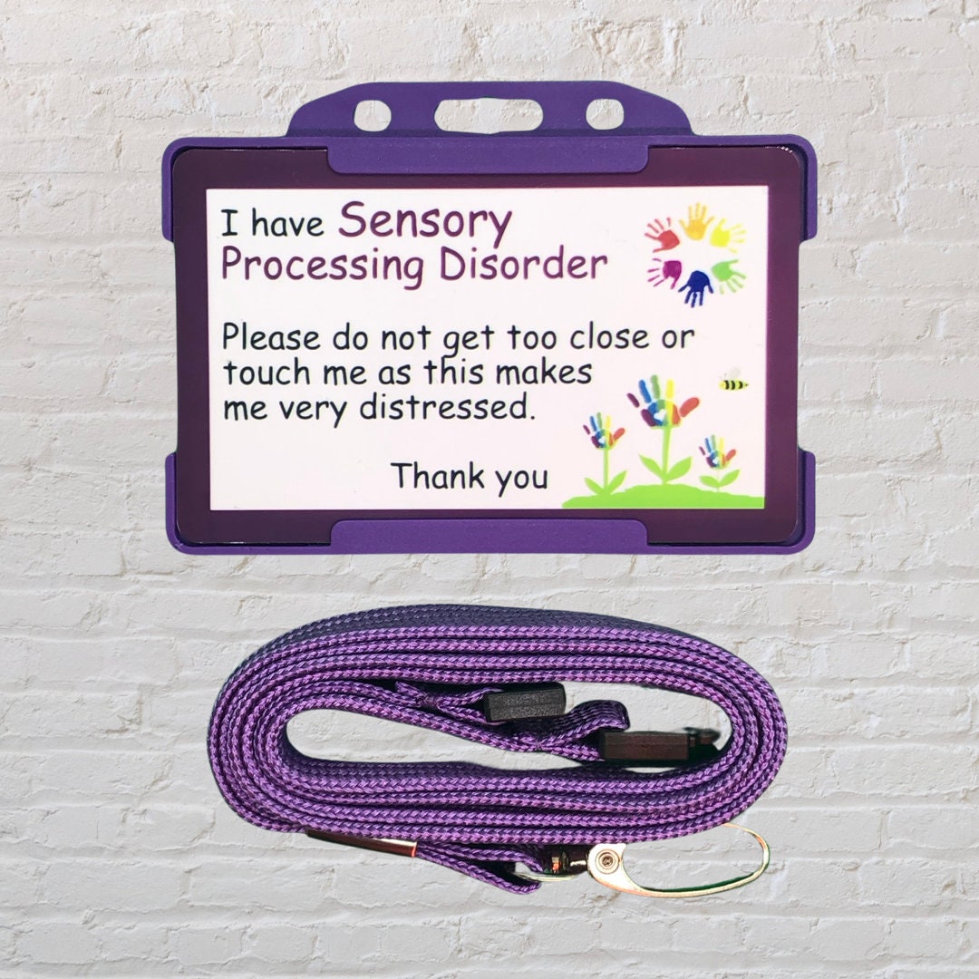 I Have Sensory Processing Disorder Disability ID Card and Lanyard Etsy