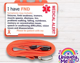Functional Neurological Disorder FND Awareness Card and Lanyard
