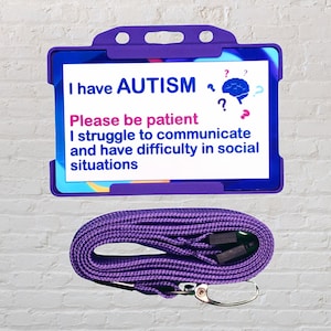 Tarjeta y cordón de concienciación sobre el autismo (10 colores disponibles)