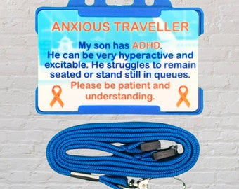 ADHD Awareness Card & Lanyard - 10 Colours Available