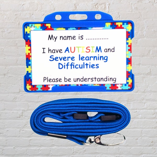 Autism / Severe Learning Difficulties Awareness- Disability ID Card and Lanyard