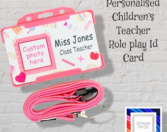 Children’s Teacher School Roleplay Card Personalised Photo Novelty Pretend Play