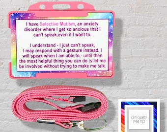 Selective Mutism Awareness- ID Card and Lanyard