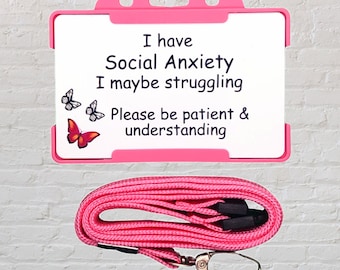 Anxiety Awareness Disability ID Card and Lanyard