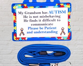 My Grandson Hidden Disability Awareness Card and Lanyard