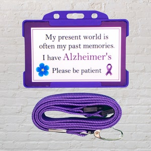 Tengo Alzheimer: tarjeta de identificación y cordón de concienciación sobre discapacidad oculta